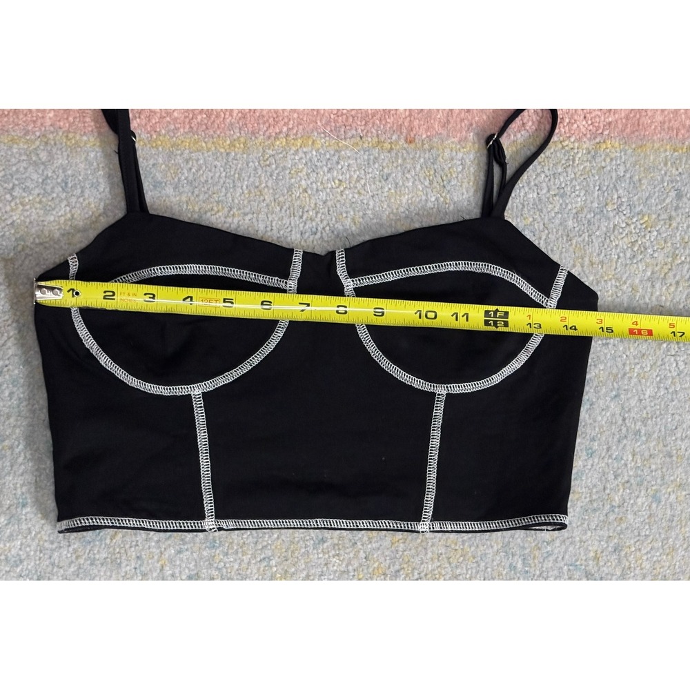 Superdown Womens Black Corset Bustier Crop Y2K Goth Size S Bra Top Crop Party - Picture 8 of 9
